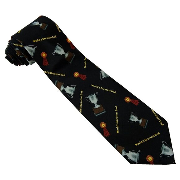Father's Day Tie Necktie Worlds Greatest Dad - Picture 2 of 3